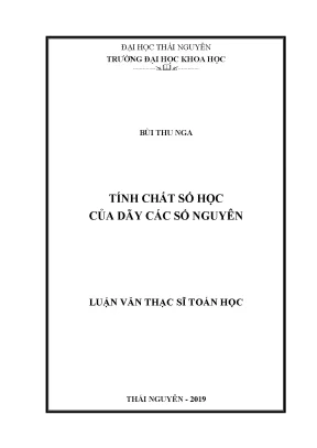 Luận văn thạc sĩ hay tính chất số học của dãy các số nguyên