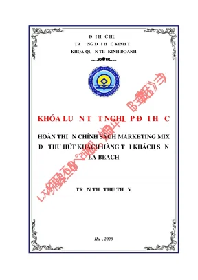 Khóa luận hoàn thiện chính sách marketing mix để thu hút khách hàng tại khách sạn la beach