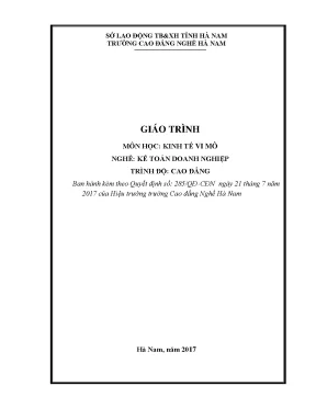 Giáo trình môn học kinh tế vi mô nghề kế toán doanh nghiệp trình độ cao đẳng