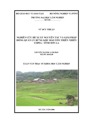 Luận văn thạc sĩ hay nghiên cứu đề xuất nguyên tắc và giải pháp đồng quản lý rừng khu bảo tồn thiên nhiên copia tỉnh sơn la