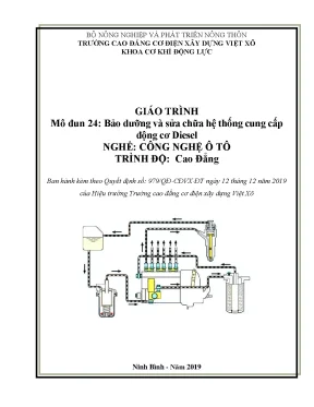 Giáo trình bảo dưỡng và sửa chữa hệ thống cung cấp động cơ diesel nghề công nghệ ô tô cao đẳng
