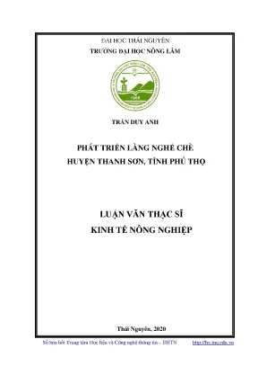 Luận văn thạc sĩ hay phát triển làng nghề chè huyện thanh sơn tỉnh phú thọ