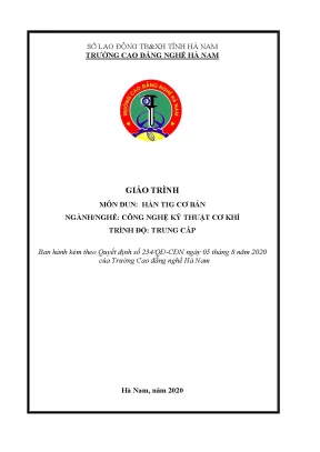Giáo trình môn đun hàn tig cơ bản ngànhnghề công nghệ kỹ thuật cơ khí