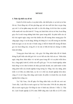 Luận án pháp luật về góp vốn bằng nhãn hiệu