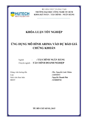 Luận văn thạc sĩ hay ứng dụng mô hình arima vào dự báo giá chứng khoán