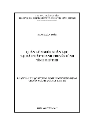 Luận văn thạc sĩ hay quản lý nguồn nhân lực tại đài phát thanh và truyền hình tỉnh phú thọ