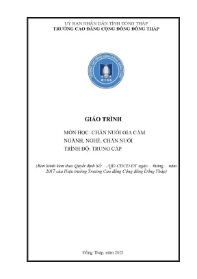 Giáo trình chăn nuôi gia cầm nghề chăn nuôi trung cấp