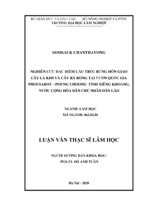 Luận văn thạc sĩ hay nghiên cứu đặc điểm cấu trúc rừng hỗn giao cây lá kim và cây rá rộng tại vườn quốc gia phousabot poung choong tỉnh xiêng khoảng nước cộng hòa dân chủ nhân dân lào