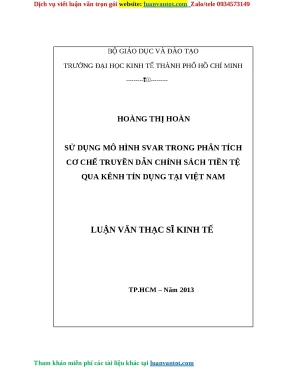 Sử dụng mơ hình svar trong phân tích cơ chế truyền dẫn chính sách tiền tệ qua kênh tín dụng tại việt nam luận văn thạc sĩ kinh tế tp hcm