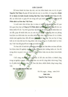 Khóa luận tốt nghiệp đề tài phân tích tình hình tài chính của công ty cổ phần dịch vụ giáo dục việt nam