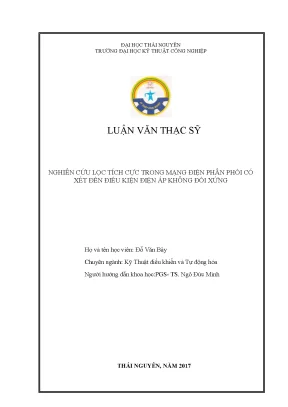 Luận văn thạc sĩ hay nghiên cứu lọc tích cực trong mạng điện phân phối có xét đến điều kiện điện áp không đối xứng