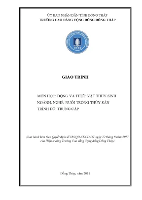 Giáo trình động và thực vật thủy sinh nghề nuôi trồng thuỷ sản trung cấp