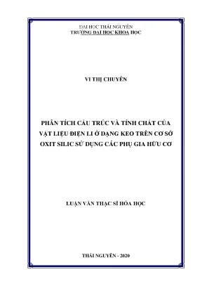Luận văn thạc sĩ hay phân tích cấu trúc và tính chất của vật liệu điện li ở dạng keo trên cơ sở oxit silic sử dụng các ph