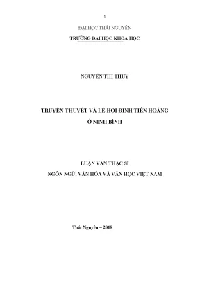 Luận văn thạc sĩ hay truyền thuyết và lễ hội đinh tiên hoàng ở ninh bình