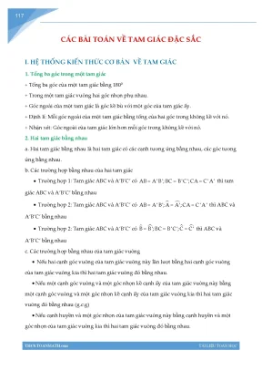 Các bài toán về tam giác đặc sắc