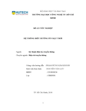 Khóa luận tốt nghiệp thiết kế chế tạo hệ điều khiển định hướng pin mặt trời