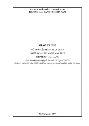 Giáo trình mô đun lập trình trực quan nghề quản trị mạng máy tính