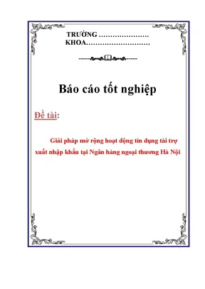 Giải pháp mở rộng hoạt động tín dụng tài trợ xuất nhập khẩu tại ngân hàng ngoại thương hà nội