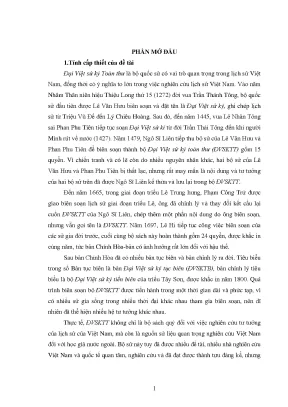 Luận án nghiên cứu phương pháp viết sử của sử gia việt nam qua bộ quốc sử thời lê đại việt sử ký toàn thư