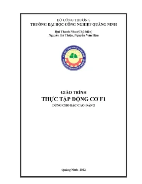 Giáo trình thực tập động cơ f1 trình độ cao đẳng