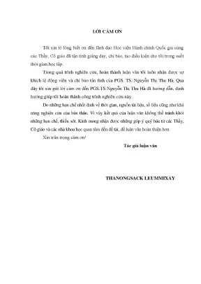 Luận văn quản lý nhà nước về phát triển nông nghiệp theo hướng hàng hóa ở tỉnh xê kong nước cộng hòa dân chủ nhân dân lào