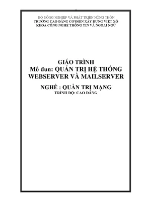 Giáo trình quản trị hệ thống webserver và mailserver nghề quản trị mạng cao đẳng