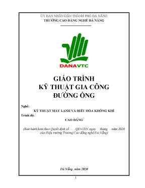 Giáo trình kỹ thuật gia công đường ống nghề kỹ thuật máy lạnh và điều hòa không khí cao đẳng
