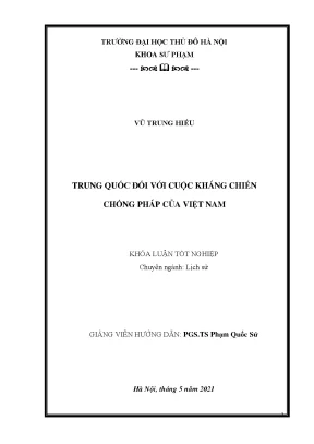 Khóa luận trung quốc đối với cuộc kháng chiến chống pháp của việt nam