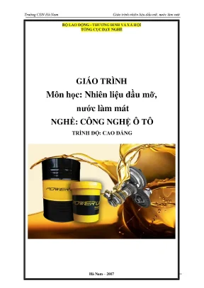 Môn học nhiên liệu dầu mỡ nước làm giáo trình học tập tài liệu cao đẳng đại học
