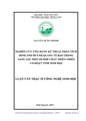 Luận văn thạc sĩ hay nghiên cứu ứng dụng kỹ thuật phân tích hình ảnh huỳnh quang tế bào trong sàng lọc một số hợp chất thiên nhiên có hoạt tính sinh học