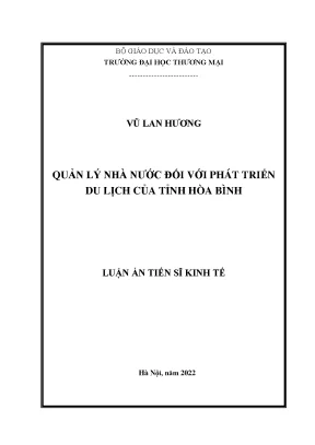 Luận án tiến sĩ quản lý nhà nước đối với phát triển du lịch của tỉnh hòa bình