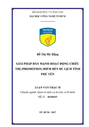 Luận văn thạc sĩ giải pháp đẩy mạnh hoạt động chiêu thị promotion điểm đến du lịch tỉnh phú yên