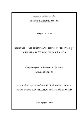 Luận văn thạc sĩ hay so sánh hình tượng anh hùng từ hải và lục vân tiên dưới góc nhìn văn hóa