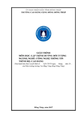 Giáo trình lập trình hướng đối tượng nghề công nghệ thông tin cao đẳng
