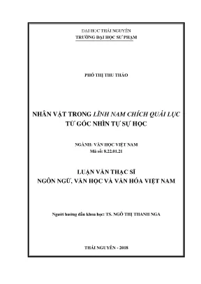 Luận văn thạc sĩ hay nhân vật trong lĩnh nam chích quái lục từ góc nhìn tự sự học