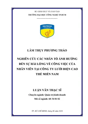 Luận văn thạc sĩ hay nghiên cứu các nhân tố ảnh hưởng đến sự hài lòng về công việc của nhân viên tại công ty lưới điện cao thế miền nam