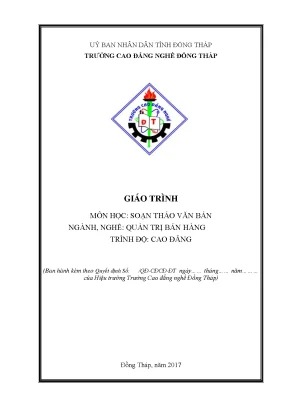 Giáo trình soạn thảo văn bản nghề quản trị bán hàng cao đẳng