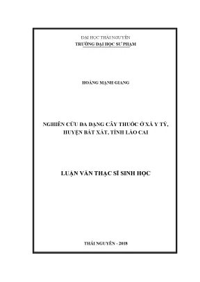 Luận văn thạc sĩ hay nghiên cứu đa dạng cây thuốc ở xã y tý huyện bát xát tỉnh lào cai