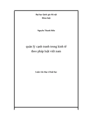 Luận văn thạc sỹ quản lý cạnh tranh trong kinh tế