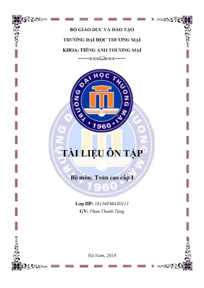 Tài liệu ôn tập toán cao cấp 1