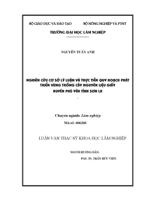 Luận văn thạc sĩ hay nghiên cứu cơ sở lý luận và thực tiễn quy hoạch phát triển vùng trồng cây nguyên liệu giấy huyện phù yên tỉnh sơn la