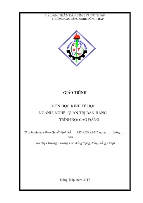 Giáo trình kinh tế học nghề quản trị bán hàng cao đẳng