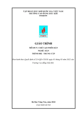 Giáo trình chế tạo phôi hàn nghề hàn trung cấp trường cao đẳng dầu khí