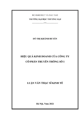 Luận văn thạc sĩ hiệu quả kinh doanh của công ty cổ phần truyền thông số 1