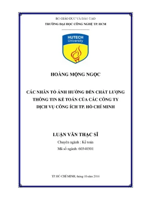 Luận văn thạc sĩ kế toán các nhân tố ảnh hưởng đến chất lượng thông tin kế toán của các công ty dịch vụ công ích tp hồ chí minh