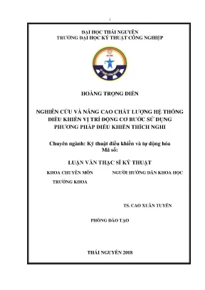 Luận văn thạc sĩ hay nghiên cứu và nâng cao chất lượng hệ thống điều khiển vị trí động cơ bước sử dụng phương pháp điều khiển thích nghi