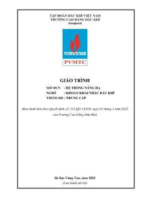 Giáo trình hệ thống nâng hạ nghề khoan khai thác dầu khí trung cấp trường cao đẳng dầu khí