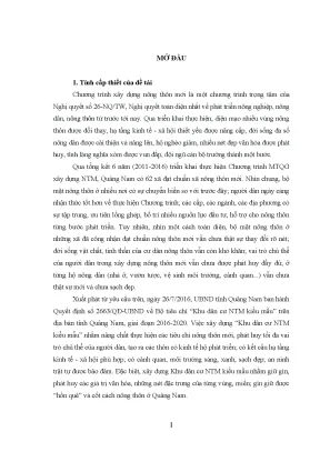 Luận văn thực hiện chính sách xây dựng khu dân cư nông thôn mới kiểu mẫu từ thực tiễn huyện thăng bình tỉnh quảng nam
