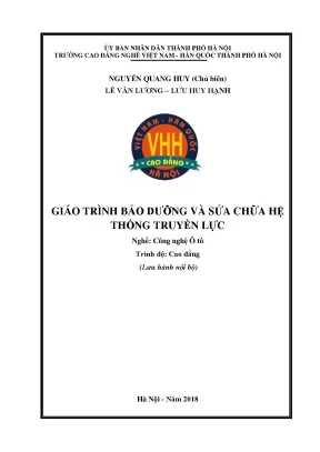 Giáo trình bảo dưỡng và sửa chữa hệ thống truyền lực nghề công nghệ ô tô cao đẳng