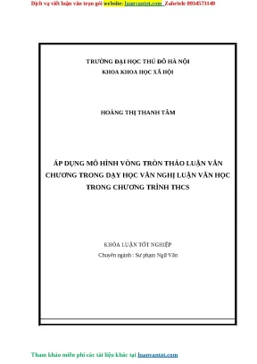 Áp dụng mô hình vòng tròn thảo luận văn chương trong dạy học văn nghị luận văn học trong chương trình thcs
